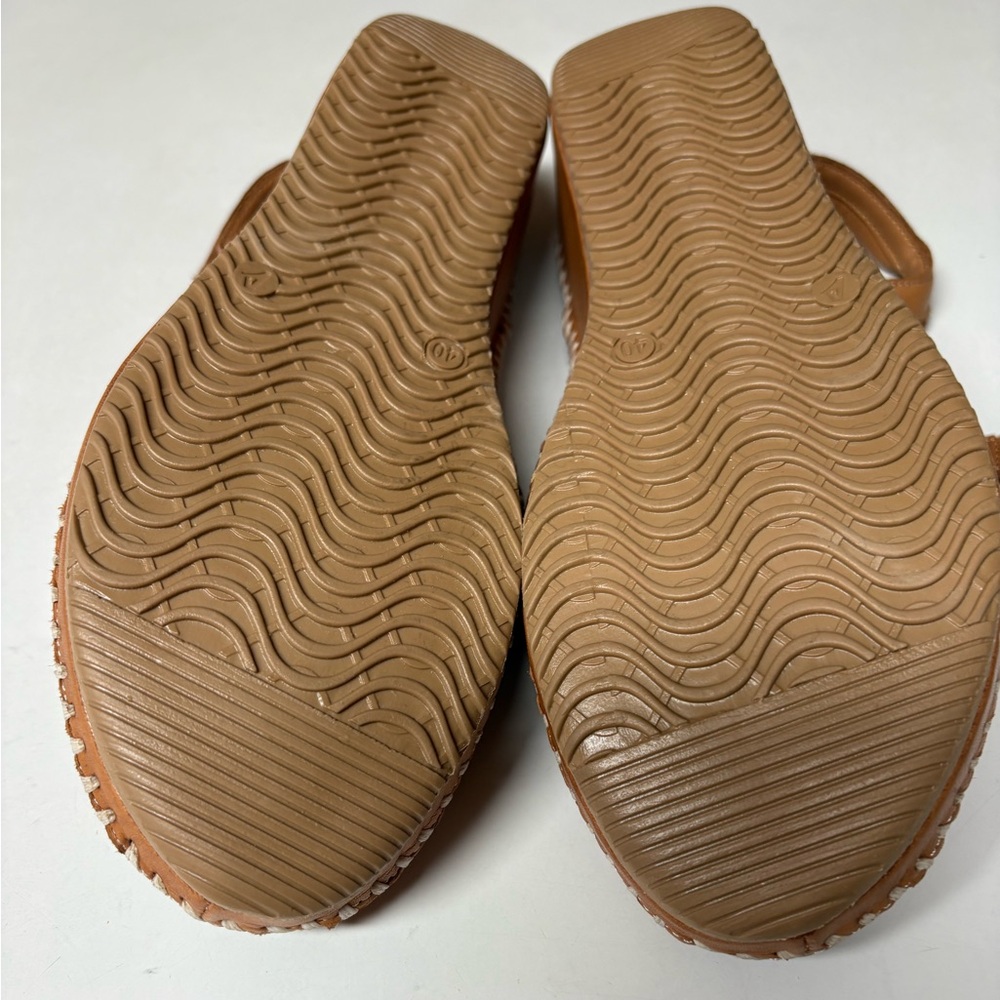 Spring Step Brown Wedge Leather Sandals Women’s Size EU 40 US 9 - Picture 7 of 10